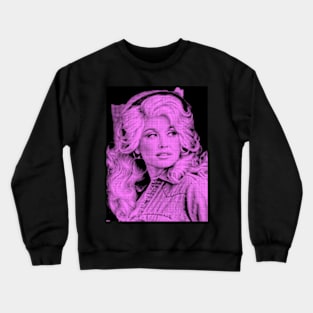 Dolly Parton Comic Art Pink Crewneck Sweatshirt